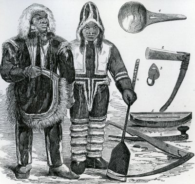 Inuit pár (metszet) alkotó: English School