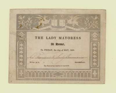 Meghívó a Polgármesternőtől, Otthon, 1830. május 21 alkotó: English School