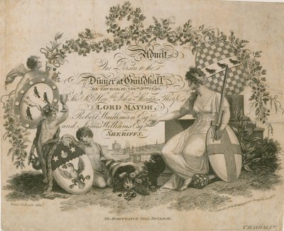 Meghívás egy bankettre a londoni Guildhallban, 1820. november 9-én alkotó: English School