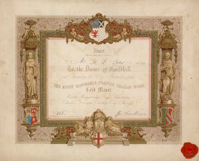 Meghívás egy bankettre a londoni Guildhallban, 1854. november 9-én alkotó: English School