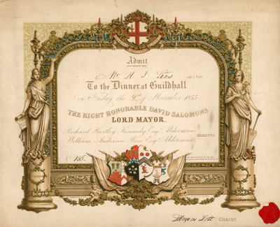 Meghívás egy bankettre a londoni Guildhallban, 1855. november 9-én alkotó: English School