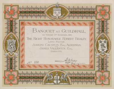 Meghívás egy bankettre a londoni Guildhallban, 1869. november 9-én alkotó: English School