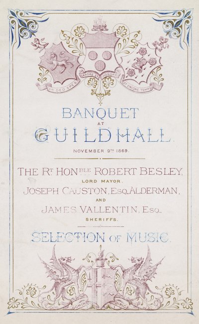 Meghívás egy bankettre a londoni Guildhallban, 1869. november 9-én alkotó: English School