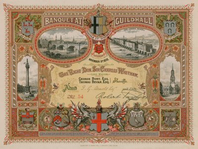Meghívás egy bankettre a londoni Guildhallban, 1878. november 9-én alkotó: English School