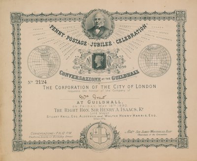 Meghívó a Penny Postage Jubileumi ünnepségre alkotó: English School