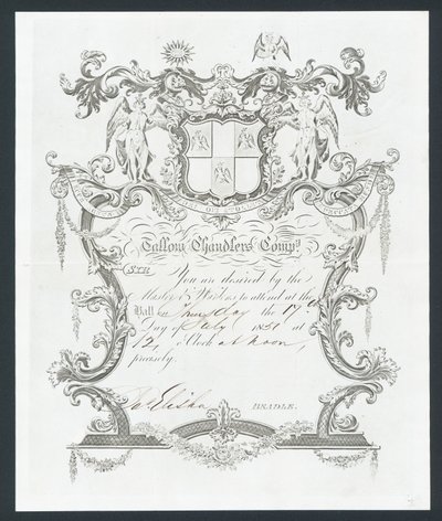 Meghívó a Tallow Chandlers Company báljára, Londonban alkotó: English School