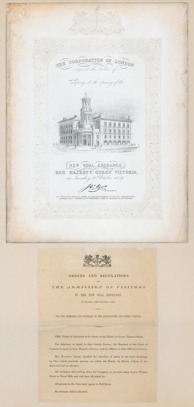 Meghívó az Új Szénbörze 1849. október 30-i megnyitására alkotó: English School
