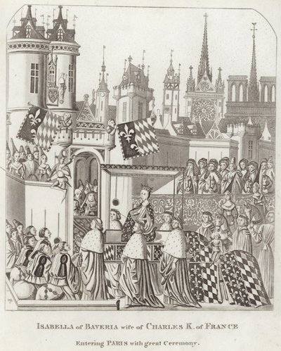 Baveriai Izabella, a francia Charles K. felesége, aki nagy szertartással belép Párizsba alkotó: English School