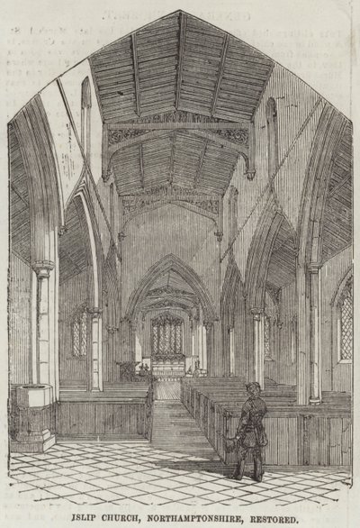Islip templom, Northamptonshire, felújított (metszet) alkotó: English School