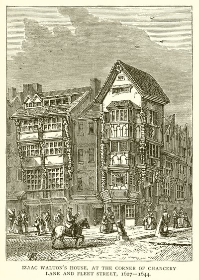 Izaac Waltons House, a Chancery Lane és a Fleet Street sarkában, 1627--1644 alkotó: English School