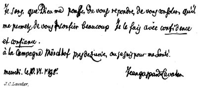 J C Lavater alkotó: English School