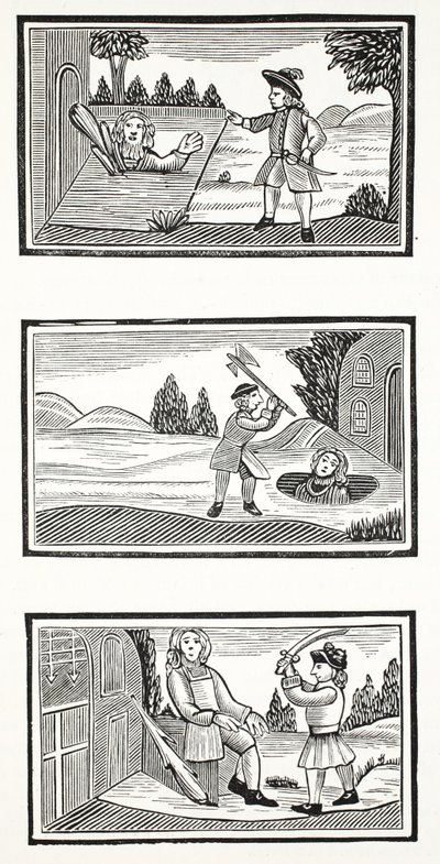 Jack és az óriások, illusztráció a Chap-books of the Eighteenth Century-ből, John Ashton, pub. 1882 alkotó: English School