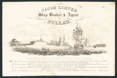 Jacob Lietke, hajóközvetítő és ügynök, kereskedelmi kártya alkotó: English School