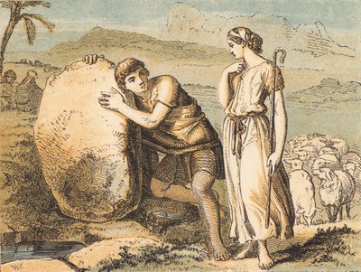 Jacob és Rachel (színes metszet) alkotó: English School