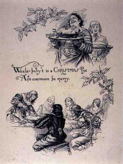 jakab stílusú karácsonyi jelenet (litho) alkotó: English School