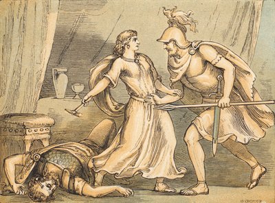 Jael és Sisera (színes metszet) alkotó: English School