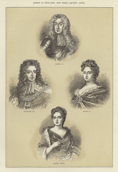 II. Jakab, Vilmos és Mária, Anna királynő alkotó: English School