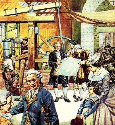 James Watt gőzgépe alkotó: English School