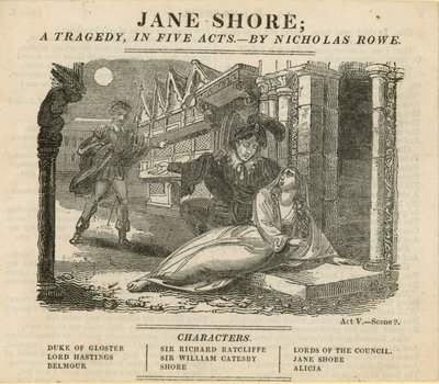 Jane Shore, tragédia öt felvonásban. alkotó: English School