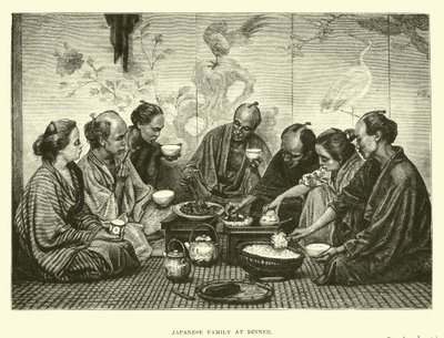 Japán család vacsoránál alkotó: English School