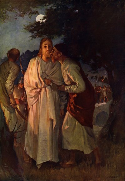 Jézus és Júdás (színes litó) alkotó: English School