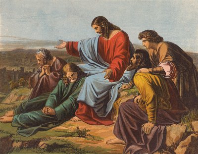 Jézus Krisztus sír Jeruzsálem felett (színes litográfia) alkotó: English School