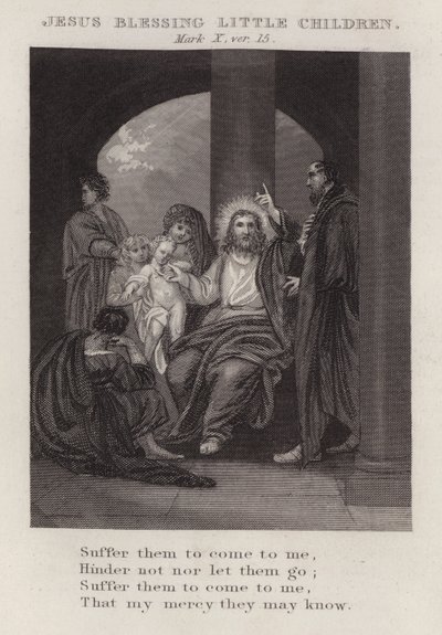 Jézus kisgyermekeket áld, X. Márk, 15. év (metszet) alkotó: English School