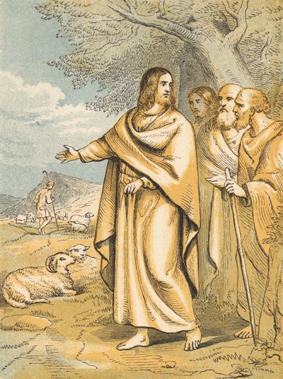 Jézus, a jó pásztor (színes metszet) alkotó: English School