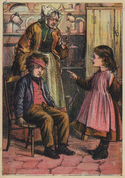 Jill játszik szegény Jackkel (színes litográfia) alkotó: English School