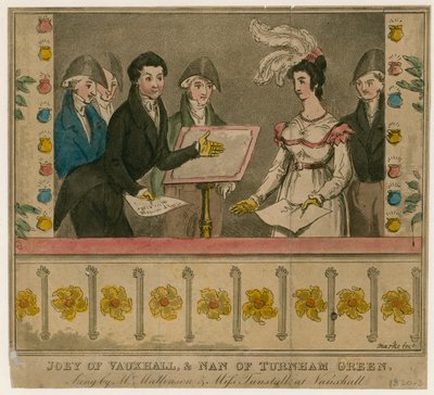 Joey of Vauxhall és Nan of Turnham Green, Mr Mattison és Miss Tunstall énekel a Vauxhall Gardensben alkotó: English School