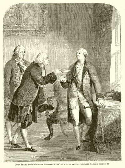 John Adams, az angol udvar első amerikai nagykövete III. György királynak nyújtotta be alkotó: English School