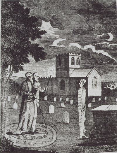 A 19. század végén megjelent John Dee és Edward Kelly a halottak megidézése című könyvéből a Varázstörténetből alkotó: English School