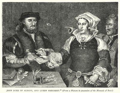 John, Albany hercege és Margit királyné (metszet) alkotó: English School