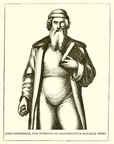 John Gutenberg, a mozgatható betűkkel történő nyomtatás feltalálója alkotó: English School