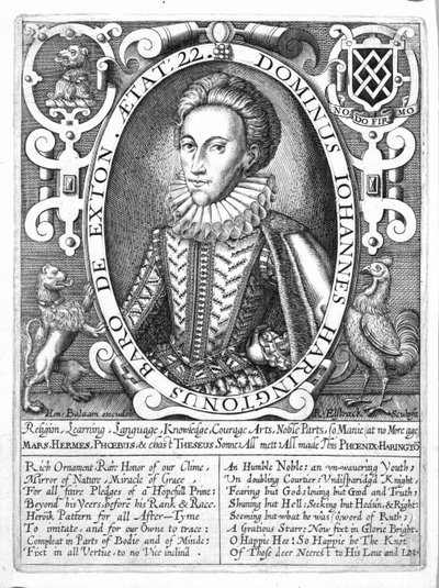 John Harington, Harington 2. bárója Extonból, metszett Renold Elstrack, 1610-1414 körül alkotó: English School
