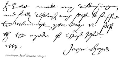 John Hooper, Bp: Gloucester (mártír) alkotó: English School