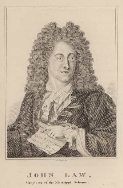 John Law, a Mississippi-rendszer kivetítője alkotó: English School