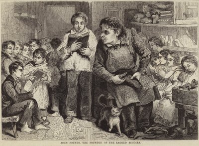 John Pounds, a rongyos iskolák alapítója alkotó: English School