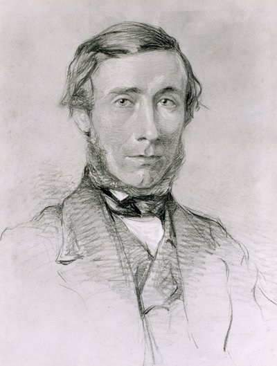John Tyndall (1820-93) (faszén fehérrel megnövelve a papíron) alkotó: English School