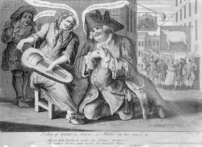 Szerelmes Gant János, avagy térden álló Mars, 1749 alkotó: English School