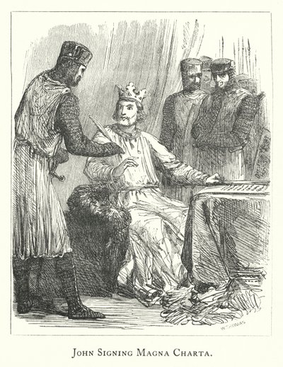 John aláírta a Magna Chartát (metszet) alkotó: English School