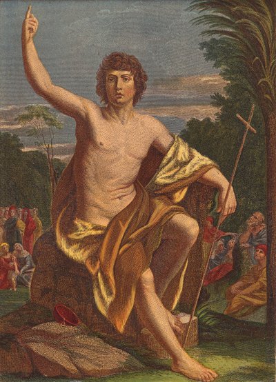 Keresztelő János (színes litográfia) alkotó: English School