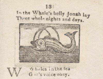 „Jonah in the Whale’s Belly”, illusztráció a W betűhöz, a „Gyermek ábécéjéből...”, 1820 körül (metszet) alkotó: English School