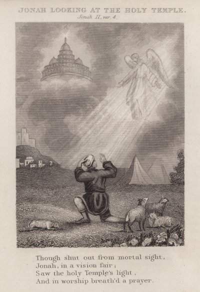 Jónás a Szent Templomot nézi, Jonah II, ver 4 (metszet) alkotó: English School