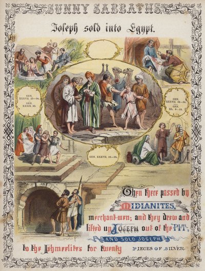 Józsefet eladták Egyiptomba (színes metszet) alkotó: English School