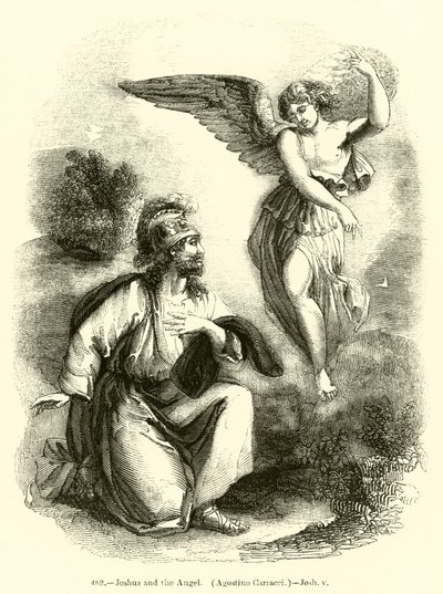 Joshua és az angyal, Agostino Carracci, Joshua v (metszet) alkotó: English School