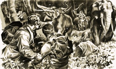Utazás a Föld középpontjába. Illusztráció Jules Verne sorozatából alkotó: English School