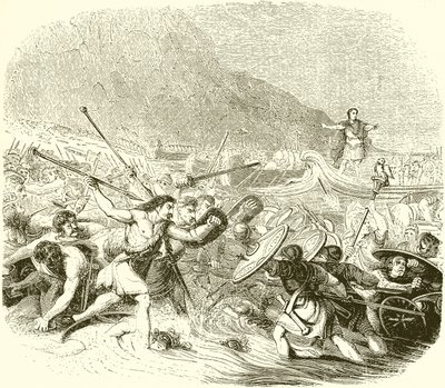 Julius Caesar inváziója Nagy-Britanniában alkotó: English School