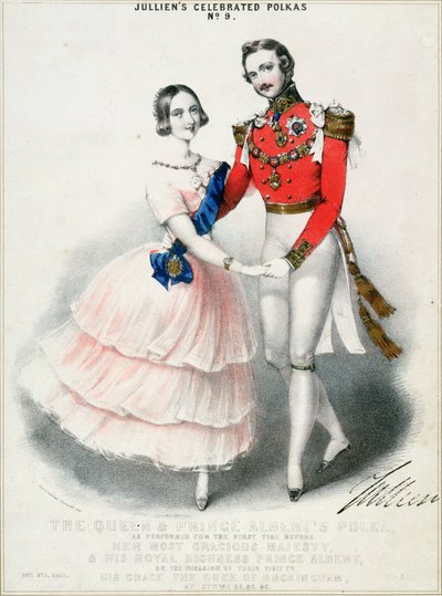 Jullien ünnepelt polkái No.9: A királynő és Albert herceg polkája M. és N. Hanharttól (chromolitho) alkotó: English School