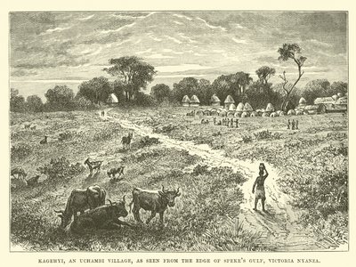 Kagehyi, egy Uchambi falu, a Spekes-öböl széléről nézve, Victoria Nyanza alkotó: English School